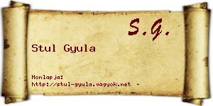 Stul Gyula névjegykártya